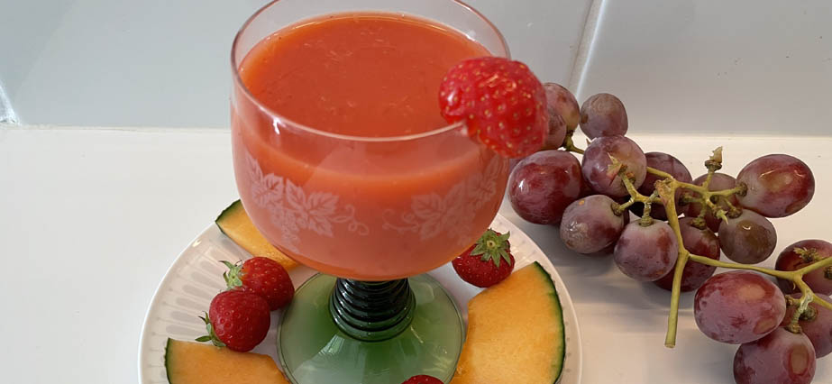 Smoothie med jordgubbar och melon 