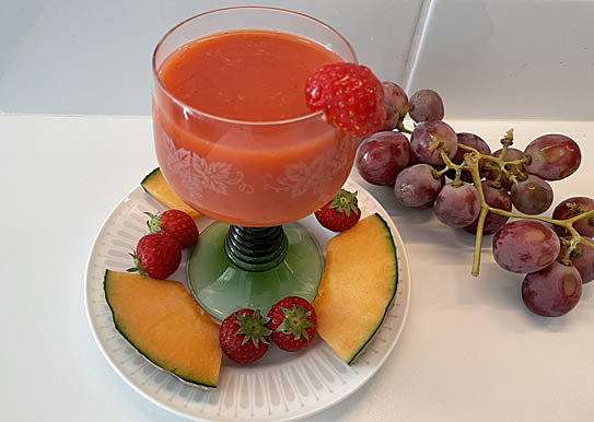 Smoothie med jordgubbar och melon 