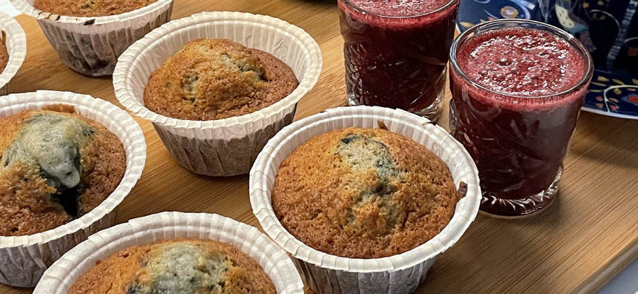 Godmorgonmuffins med blåbär
