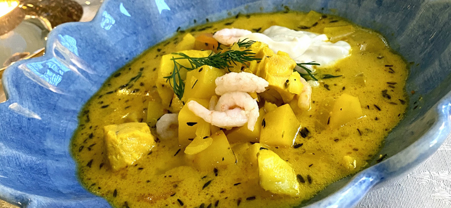 Fisk- och skaldjursgryta med saffran