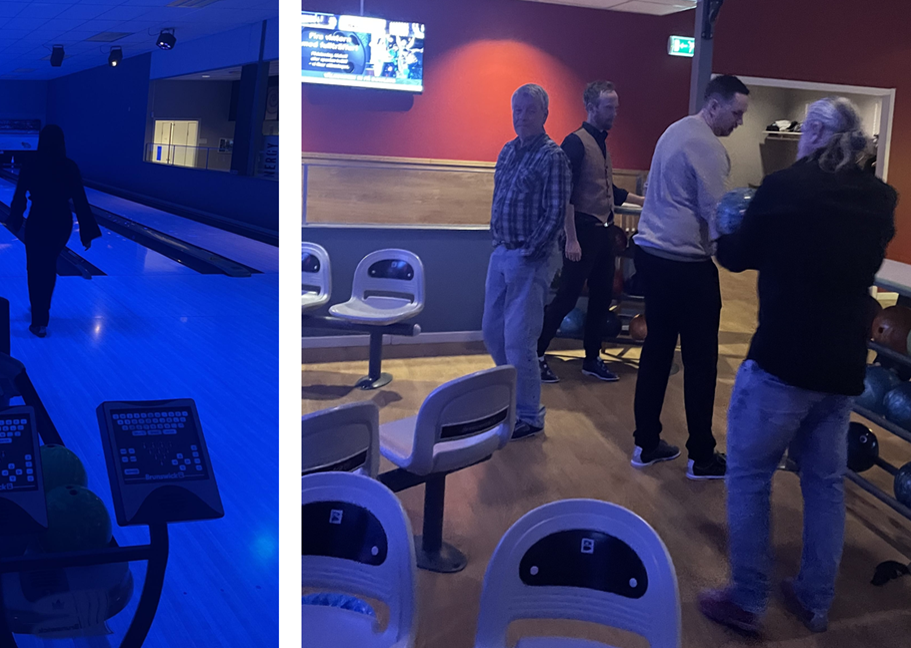 En mycket trevlig kväll med bowling och förtäring!